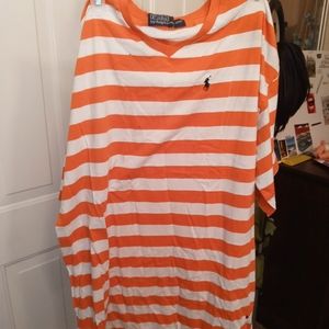 Orange & White striped Polo shirt
